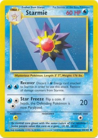 Starmie (64/102) [Base Set Unlimited] | Deep Dive Games St. Marys