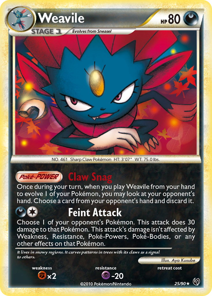 Weavile (25/90) [HeartGold & SoulSilver: Undaunted] | Deep Dive Games St. Marys