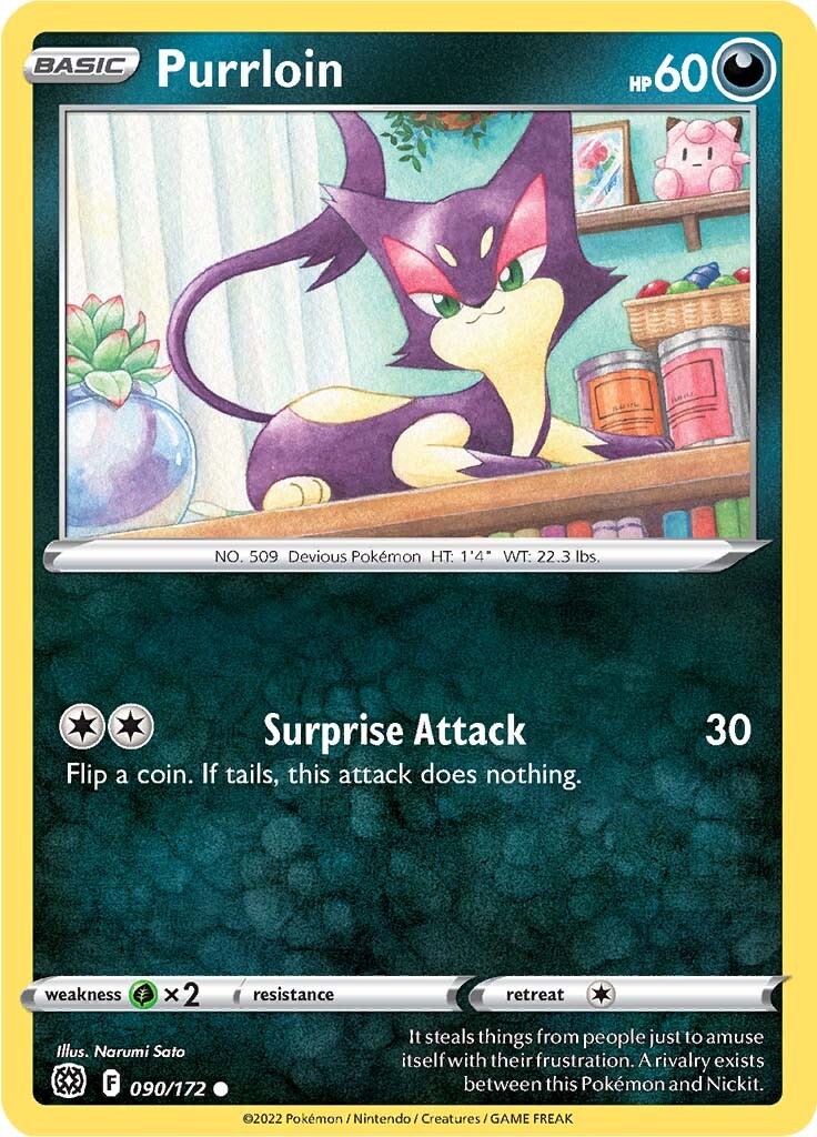 Purrloin (090/172) [Sword & Shield: Brilliant Stars] | Deep Dive Games St. Marys