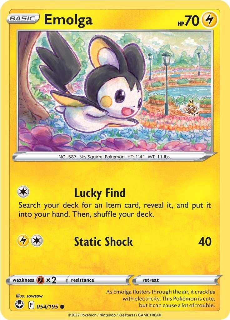 Emolga (054/195) [Sword & Shield: Silver Tempest] | Deep Dive Games St. Marys