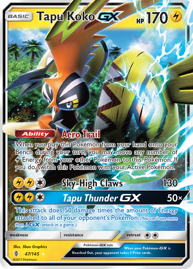 Tapu Koko GX (47/145) [Sun & Moon: Guardians Rising] | Deep Dive Games St. Marys