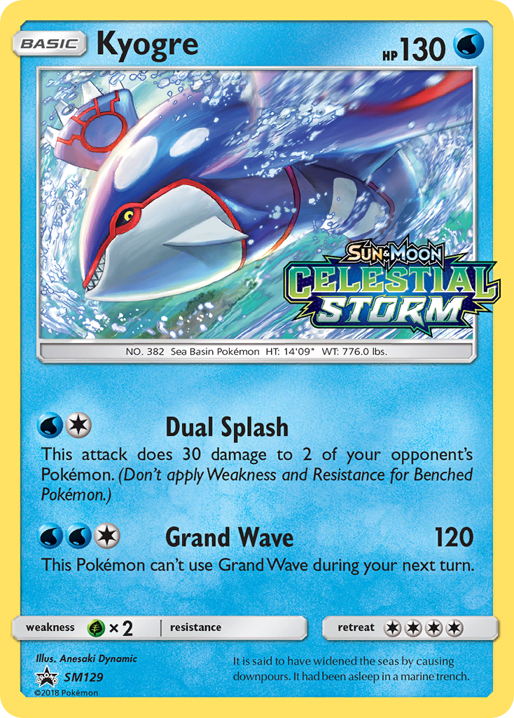 Kyogre (SM129) [Sun & Moon: Black Star Promos] | Deep Dive Games St. Marys