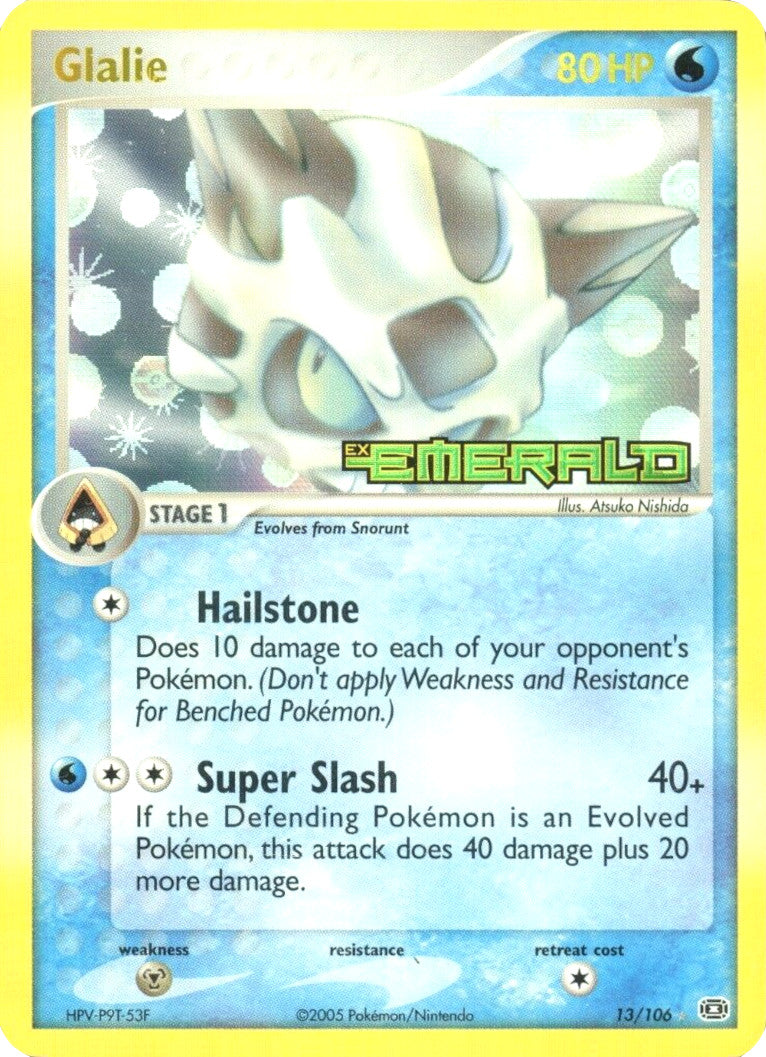 Glalie (13/106) (Stamped) [EX: Emerald] | Deep Dive Games St. Marys