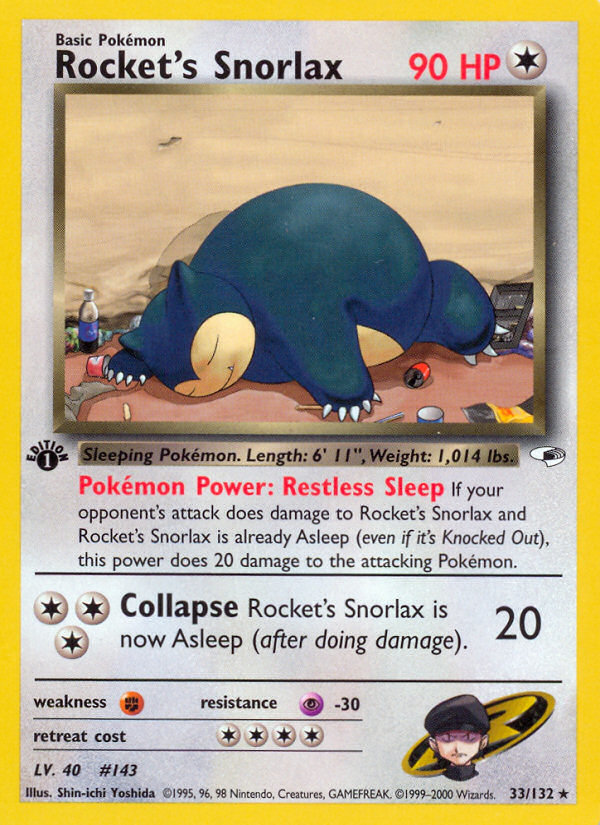 Rocket's Snorlax (33/132) [Gym Heroes 1st Edition] | Deep Dive Games St. Marys