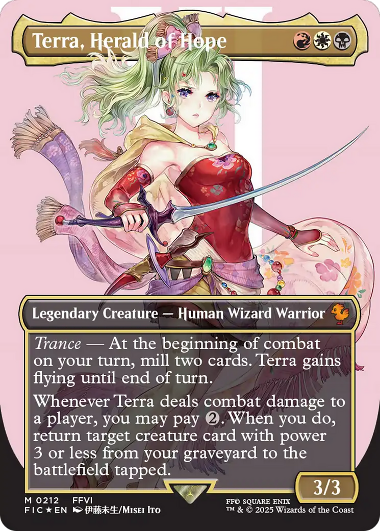 Terra, Herald of Hope (Borderless) (Surge Foil) [FINAL FANTASY Commander] | Deep Dive Games St. Marys