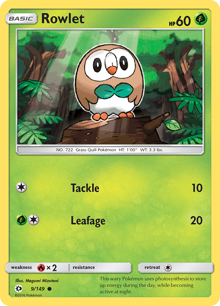 Rowlet (9/149) [Sun & Moon: Base Set] | Deep Dive Games St. Marys