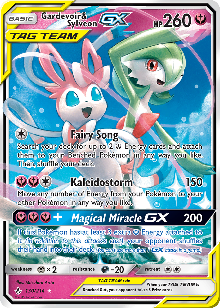 Gardevoir & Sylveon GX (130/214) [Sun & Moon: Unbroken Bonds] | Deep Dive Games St. Marys