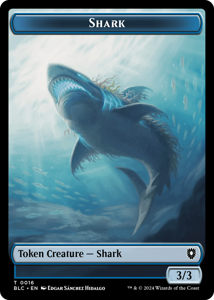 Bird (011) // Shark Double-Sided Token [Bloomburrow Commander Tokens] | Deep Dive Games St. Marys