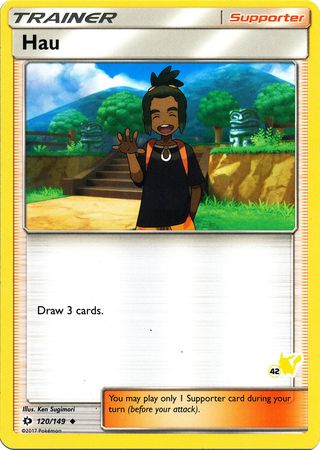 Hau (120/149) (Pikachu Stamp #42) [Battle Academy 2020] | Deep Dive Games St. Marys