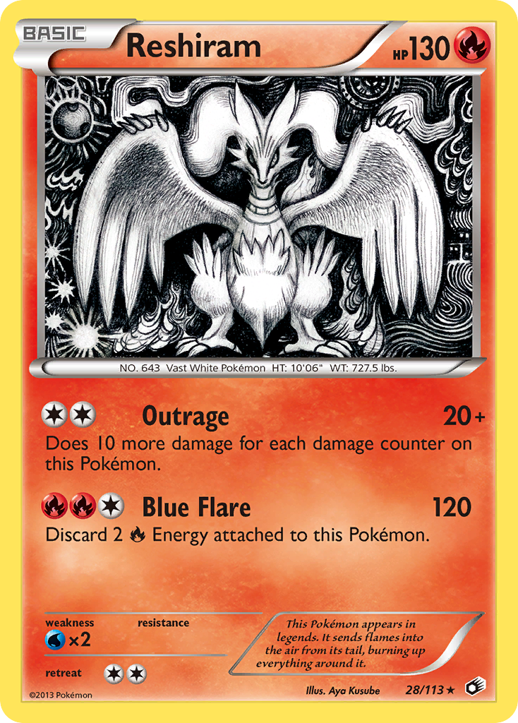 Reshiram (28/113) [Black & White: Legendary Treasures] | Deep Dive Games St. Marys