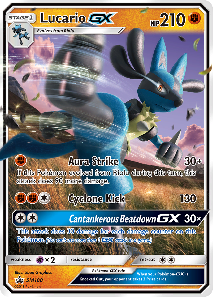 Lucario GX (SM100) [Sun & Moon: Black Star Promos] | Deep Dive Games St. Marys