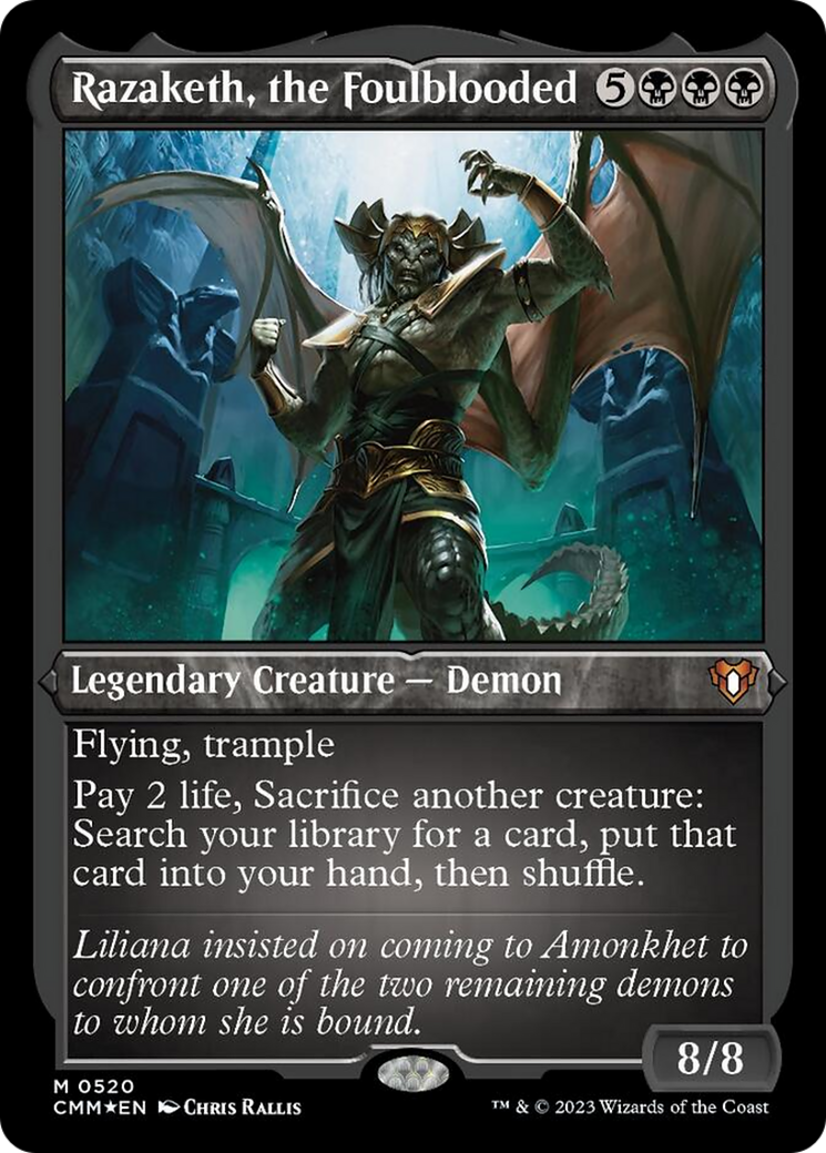 Razaketh, the Foulblooded (Foil Etched) [Commander Masters] | Deep Dive Games St. Marys