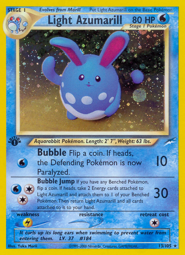 Light Azumarill (13/105) [Neo Destiny 1st Edition] | Deep Dive Games St. Marys