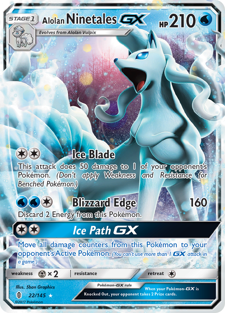 Alolan Ninetales GX (22/145) [Sun & Moon: Guardians Rising] | Deep Dive Games St. Marys