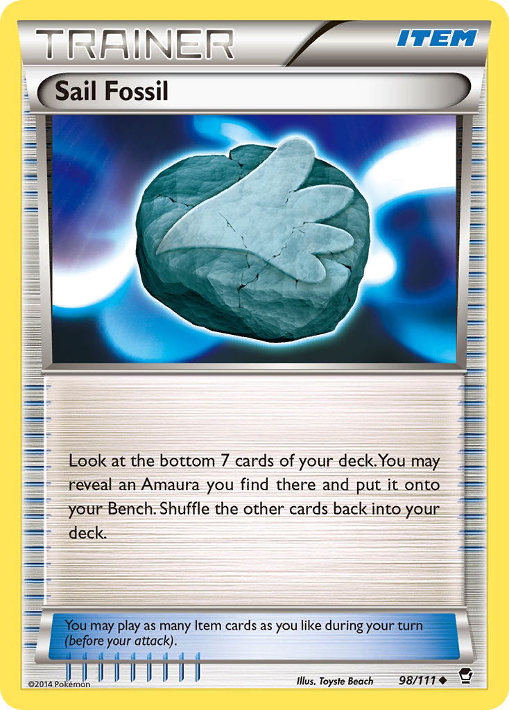 Sail Fossil (98/111) [XY: Furious Fists] | Deep Dive Games St. Marys