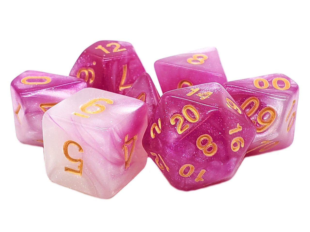 Old School 7 Piece DnD RPG Dice Set: Galaxy - First Kiss | Deep Dive Games St. Marys