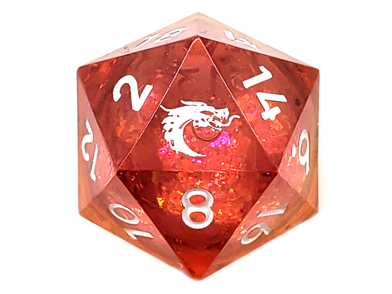 Old School Sharp Edged 22mm D20: Liquid Infused - Sunrise Fury | Deep Dive Games St. Marys