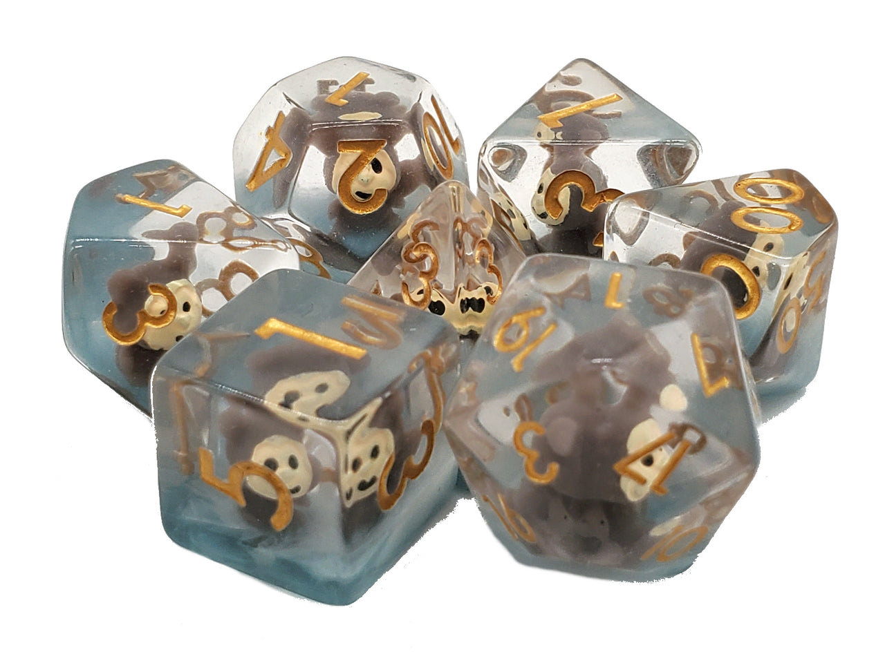 Old School 7 Piece DnD RPG Dice Set: Animal Kingdom - Monkey Shines | Deep Dive Games St. Marys