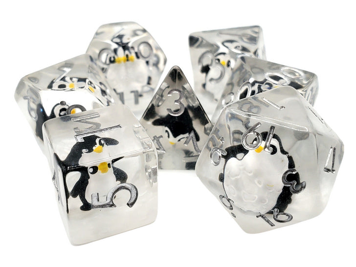 Old School 7 Piece DnD RPG Dice Set: Animal Kingdom - Penguin | Deep Dive Games St. Marys