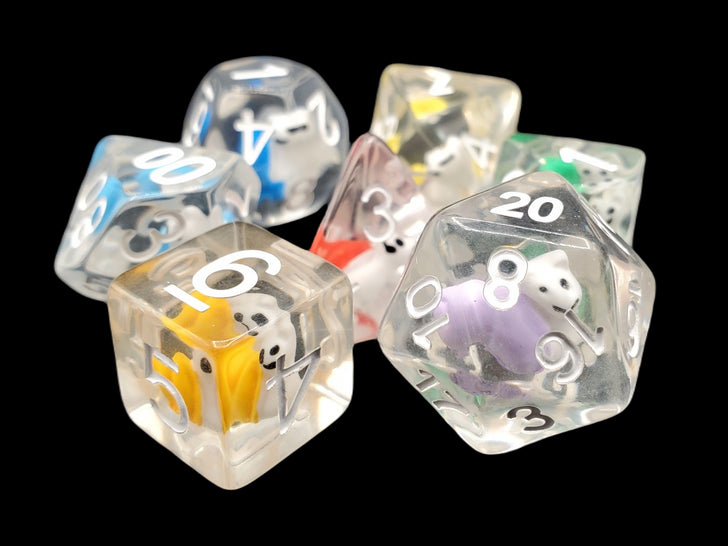 Old School 7 Piece DnD RPG Dice Set: Animal Kingdom - Snail Rainbow | Deep Dive Games St. Marys