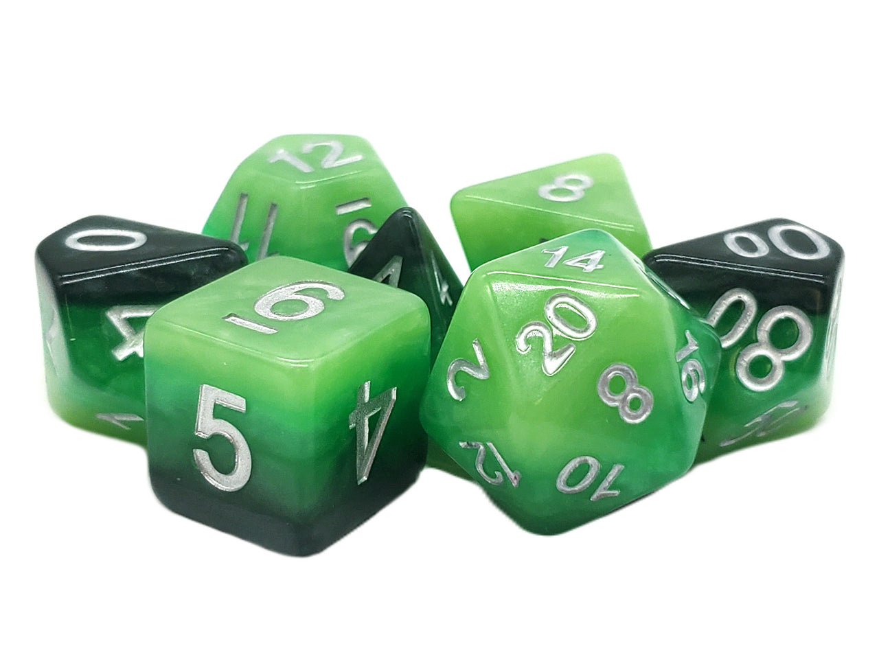 Old School 7 Piece DnD RPG Dice Set: Gradients - Treetop Canopy | Deep Dive Games St. Marys