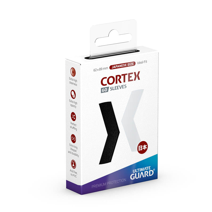 CORTEX SLEEVES: JAPANESE SIZE MATTE BLACK (60CT) | Deep Dive Games St. Marys