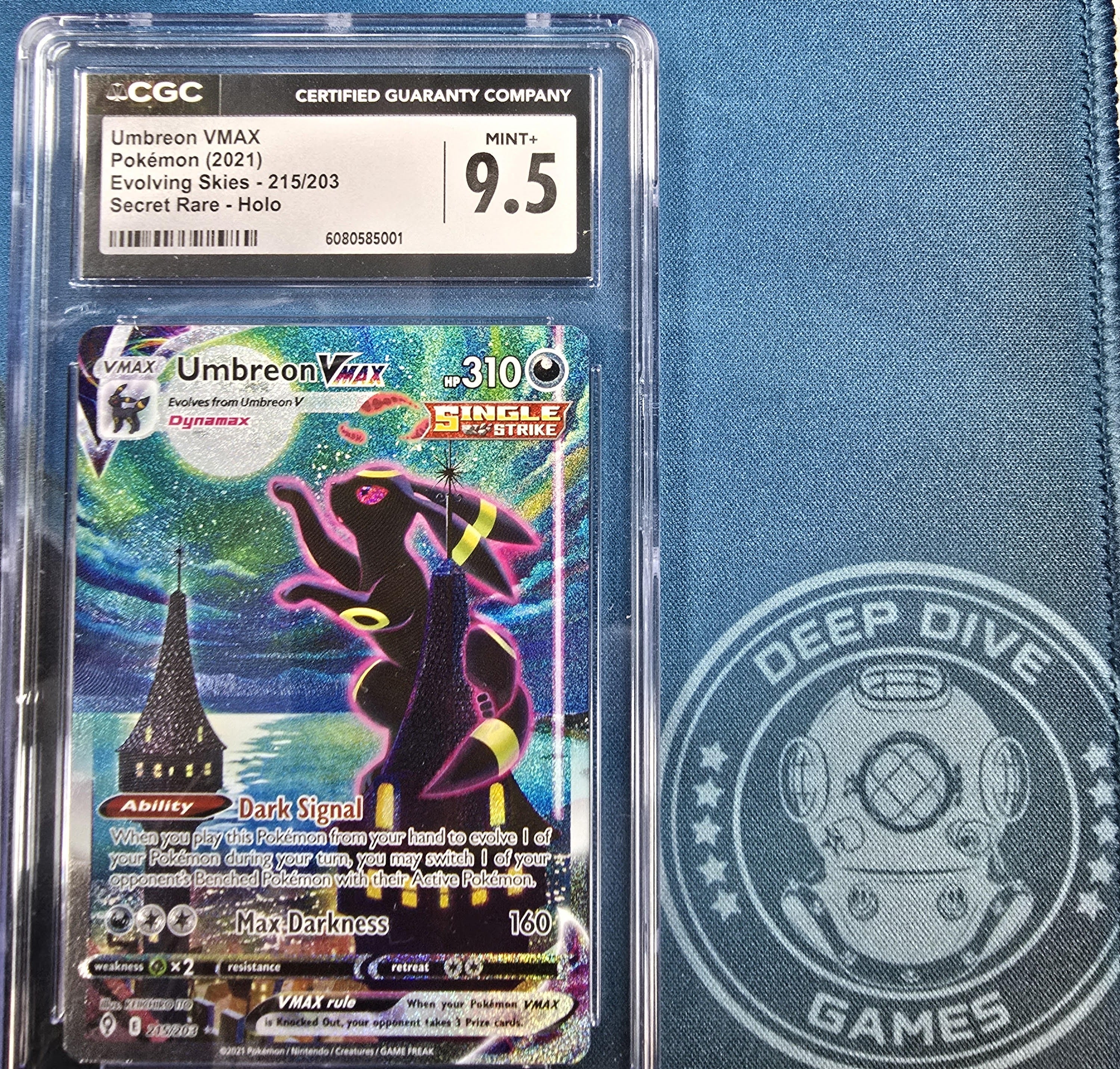 Umbreon VMAX Evolving Skies (215/203) CGC Graded 9.5 Mint+ | Deep Dive Games St. Marys