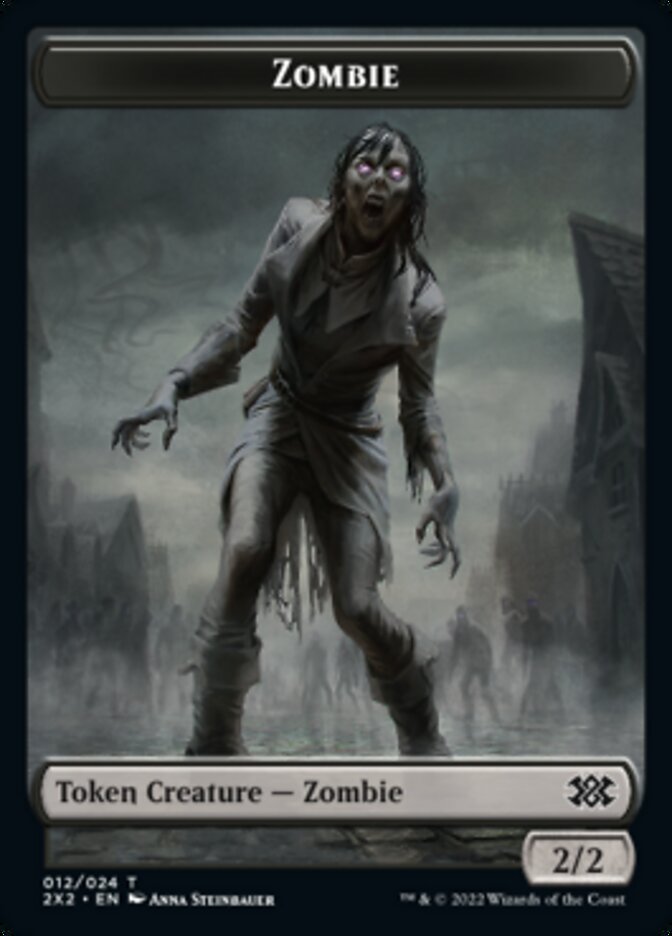 Zombie // Phyrexian Golem Double-Sided Token [Double Masters 2022 Tokens] | Deep Dive Games St. Marys