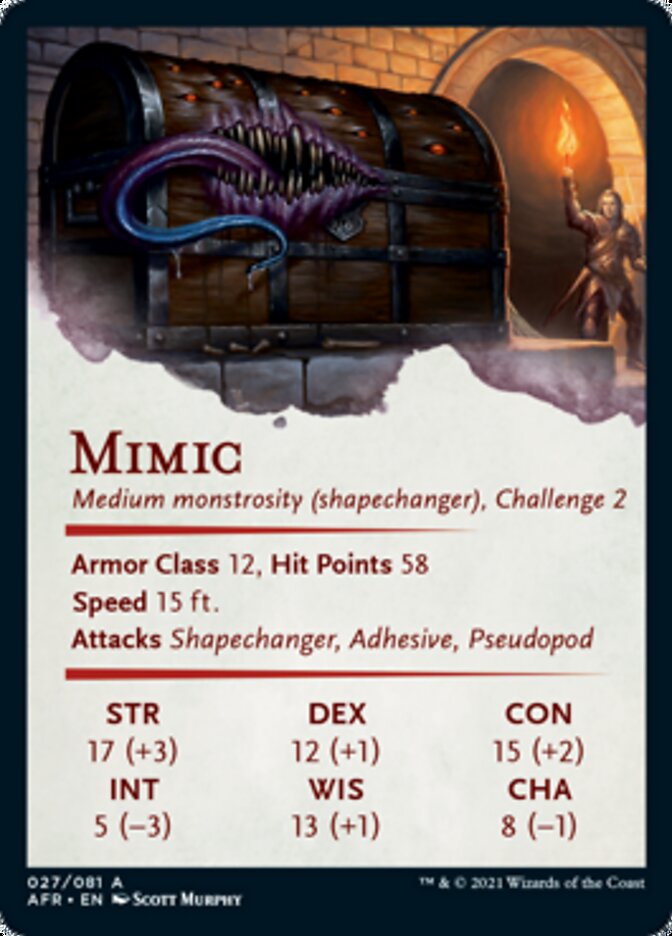 Mimic Art Card [Dungeons & Dragons: Adventures in the Forgotten Realms Art Series] | Deep Dive Games St. Marys