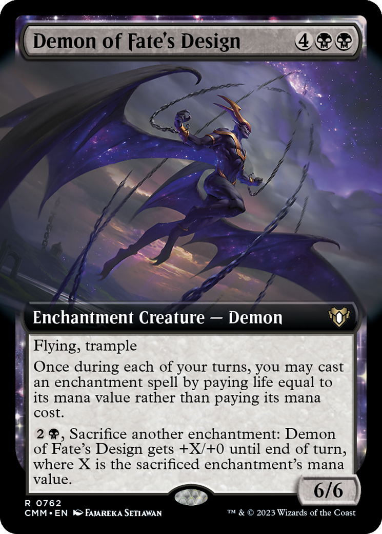 Demon of Fate's Design (Extended Art) [Commander Masters] | Deep Dive Games St. Marys