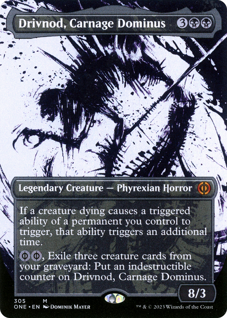 Drivnod, Carnage Dominus (Borderless Ichor) [Phyrexia: All Will Be One] | Deep Dive Games St. Marys