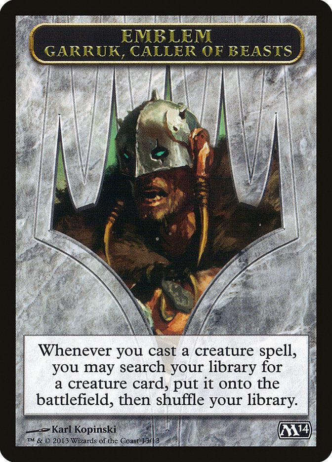 Garruk, Caller of Beasts Emblem [Magic 2014 Tokens] | Deep Dive Games St. Marys