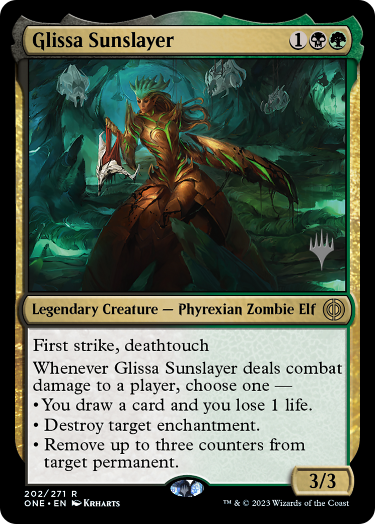 Glissa Sunslayer (Promo Pack) [Phyrexia: All Will Be One Promos] | Deep Dive Games St. Marys