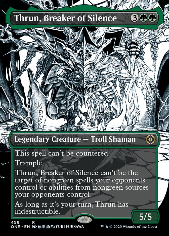 Thrun, Breaker of Silence (Borderless Manga Step-and-Compleat Foil) [Phyrexia: All Will Be One] | Deep Dive Games St. Marys