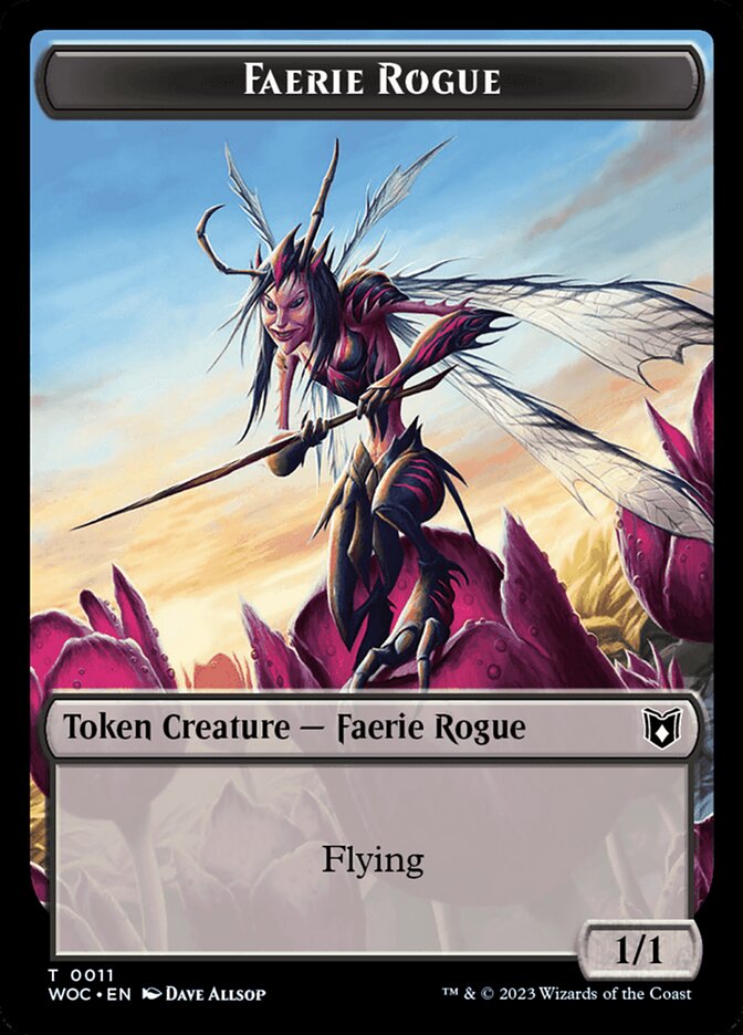 Faerie Rogue // Faerie (0011) Double-Sided Token [Wilds of Eldraine Commander Tokens] | Deep Dive Games St. Marys