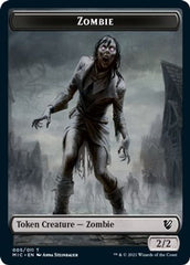 Zombie // Zombie Double-Sided Token (005 MIC/005 MID) [Innistrad: Midnight Hunt Commander Tokens] | Deep Dive Games St. Marys