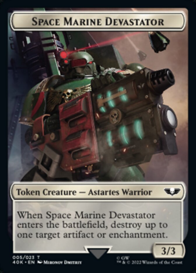 Soldier (002) // Space Marine Devastator Double-Sided Token [Warhammer 40,000 Tokens] | Deep Dive Games St. Marys