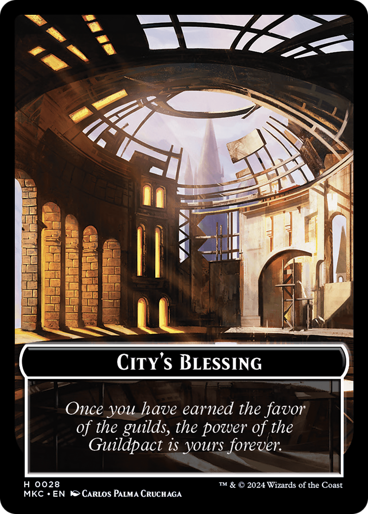 City's Blessing // Zombie Double-Sided Token [Murders at Karlov Manor Commander Tokens] | Deep Dive Games St. Marys