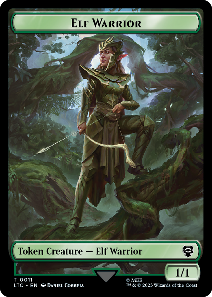 Elf Warrior // Treasure Double Sided Token [The Lord of the Rings: Tales of Middle-Earth Commander Tokens] | Deep Dive Games St. Marys