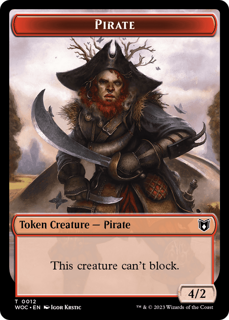 Pirate // Human Soldier Double-Sided Token [Wilds of Eldraine Commander Tokens] | Deep Dive Games St. Marys