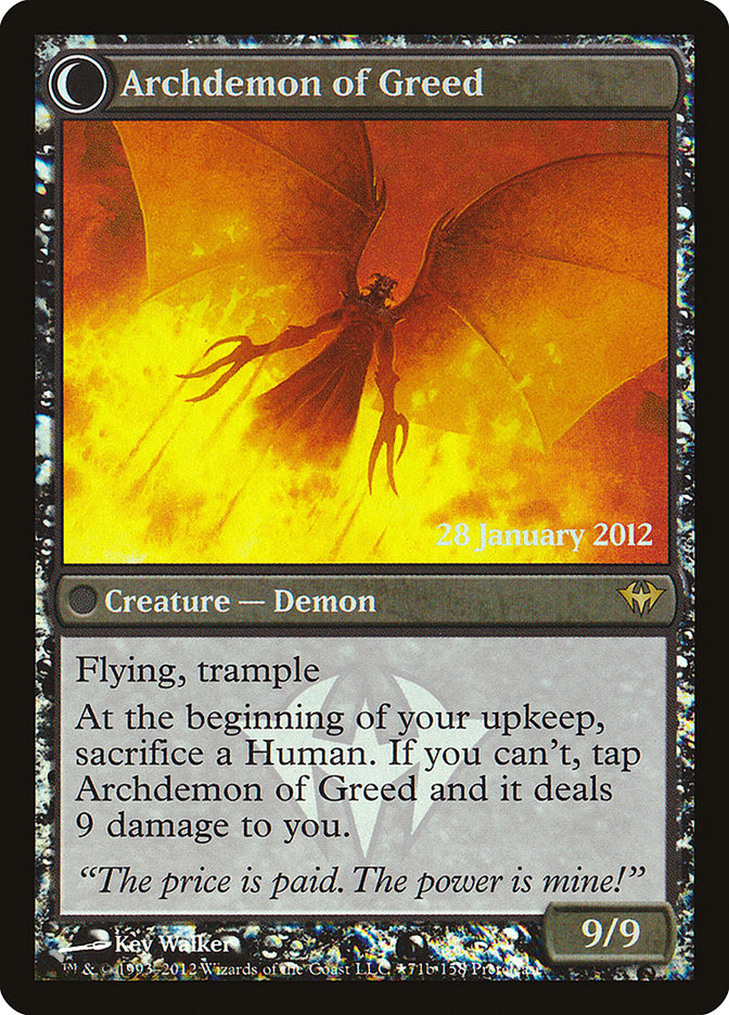 Ravenous Demon // Archdemon of Greed [Dark Ascension Prerelease Promos] | Deep Dive Games St. Marys