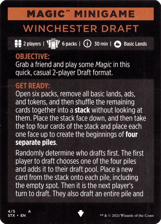 Winchester Draft (Magic Minigame) [Strixhaven: School of Mages Minigame] | Deep Dive Games St. Marys
