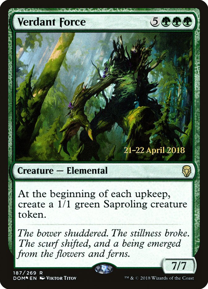 Verdant Force [Dominaria Prerelease Promos] | Deep Dive Games St. Marys