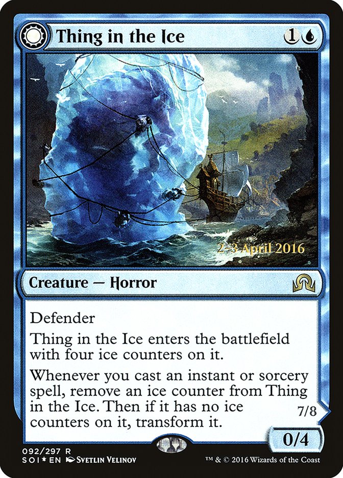 Thing in the Ice // Awoken Horror [Shadows over Innistrad Prerelease Promos] | Deep Dive Games St. Marys