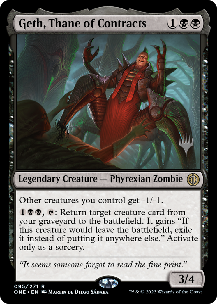 Geth, Thane of Contracts (Promo Pack) [Phyrexia: All Will Be One Promos] | Deep Dive Games St. Marys