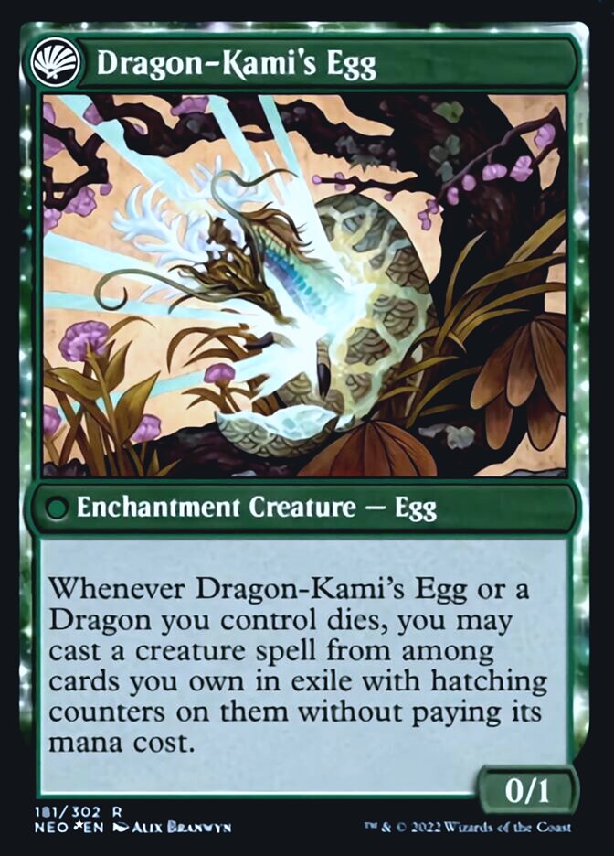 The Dragon-Kami Reborn // Dragon-Kami's Egg [Kamigawa: Neon Dynasty Prerelease Promos] | Deep Dive Games St. Marys