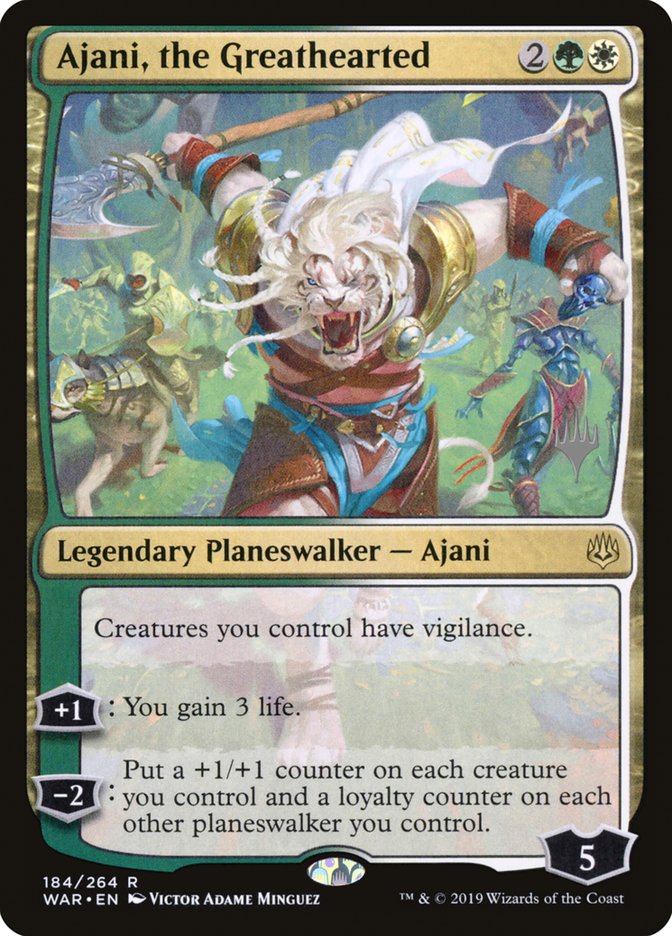 Ajani, the Greathearted (Promo Pack) [War of the Spark Promos] | Deep Dive Games St. Marys