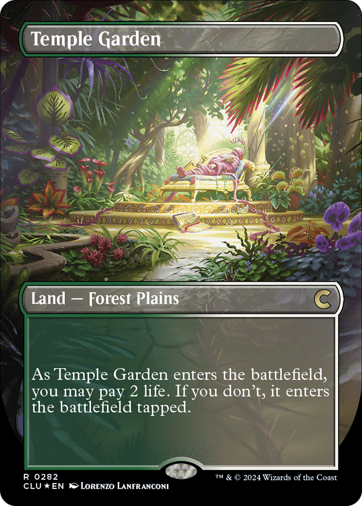 Temple Garden (Borderless) [Ravnica: Clue Edition] | Deep Dive Games St. Marys