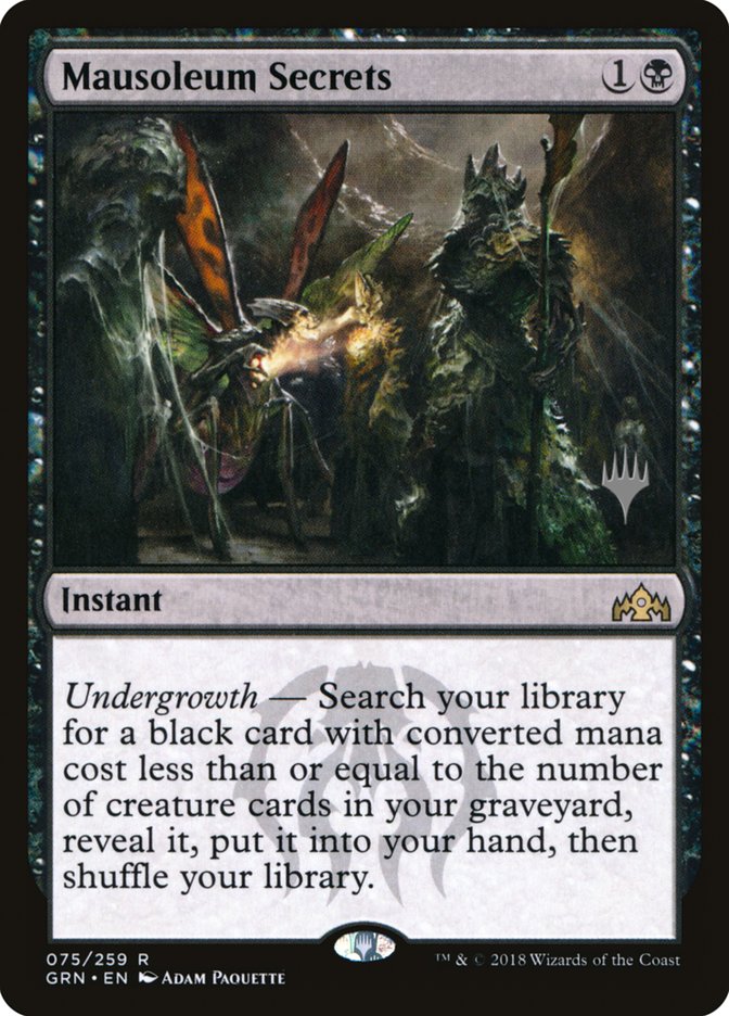 Mausoleum Secrets (Promo Pack) [Guilds of Ravnica Promos] | Deep Dive Games St. Marys