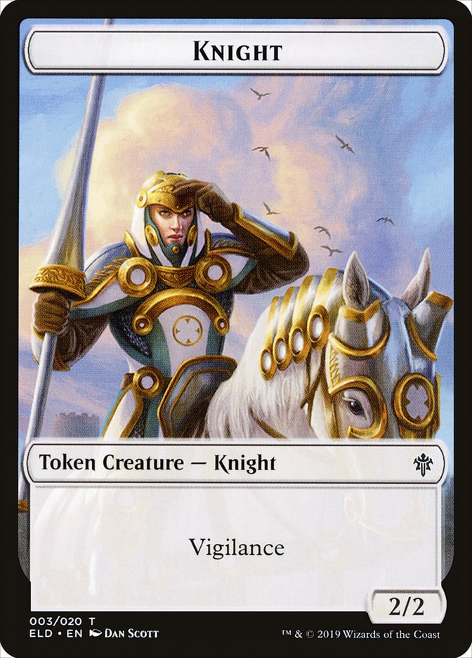 Knight Token [Throne of Eldraine Tokens] | Deep Dive Games St. Marys